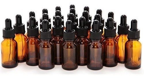 24 Botellas De Vidrio Ambar De 15 Ml 1/2 Oz Con Cuentagotas 