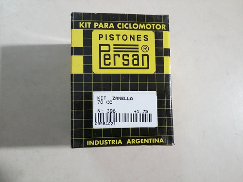 Piston Perno Y Aros Kit Persan Zanella Sol 70 Cc 49.75 Mm