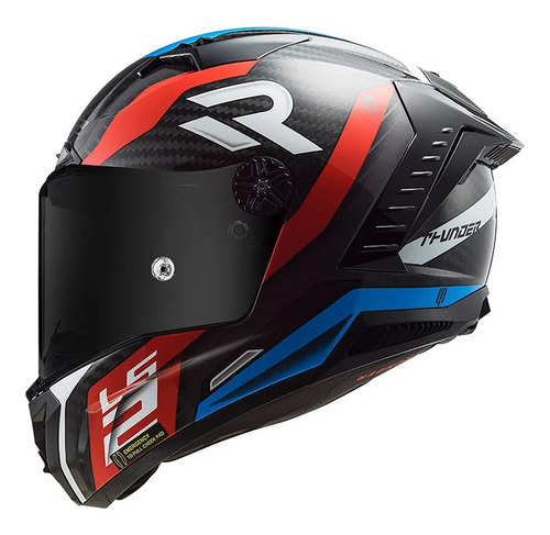 Capacete Fechado Ls2 F805 Thunder Carbon Supra Azul Vermelho