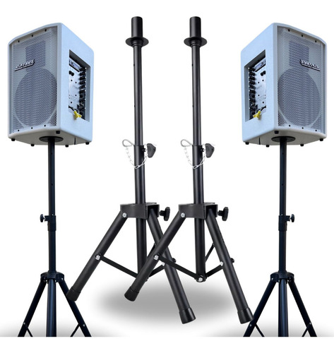 Kit 2 Suportes Pedestal Tripe P/ Caixa Som Profissional Mxt Cor Preto