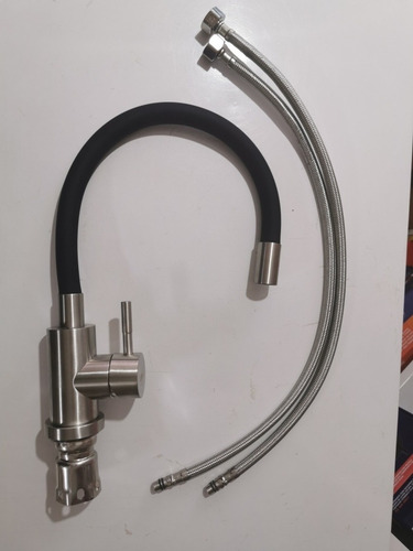 Imagen 5 de 7 de Llave Monomando Mezcladora Fregadero Super Flexible Negro