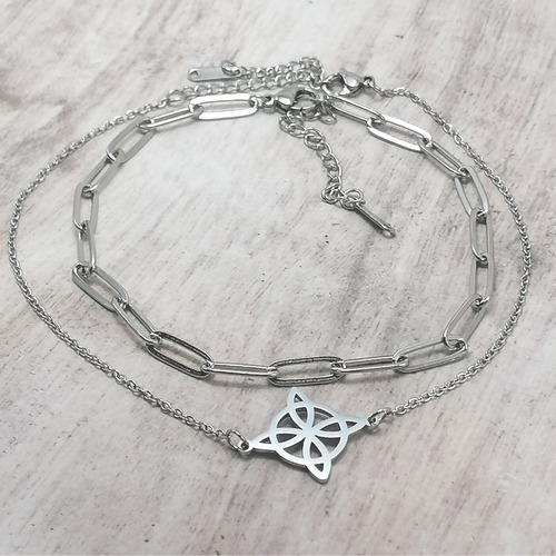 Imagen 3 de 10 de Pulsera Tobillera Mujer Acero Eslabones Pie Tobillo Set De 2