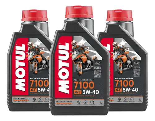 Kit 3 Litros Óleo Motul 7100 5w-40 4t Motor Moto Sintético