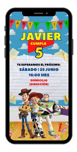 Invitacion Digital Toy Story Cumpleaños