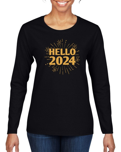 6 Playeras Feliz Año Nuevo Happy New Year Hello! 2024 