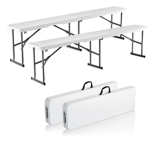 Vevor Banco Plegable De Plástico,plegable Portátilde 6 Pies,
