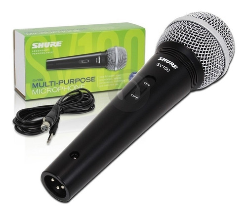 Micrófono Vocal Ideal Karaoke Shure Sv 100 + Cable