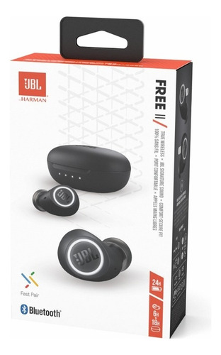Auriculares in-ear inalámbricos JBL Free negro con luz LED - Bueno (Reacondicionado)
