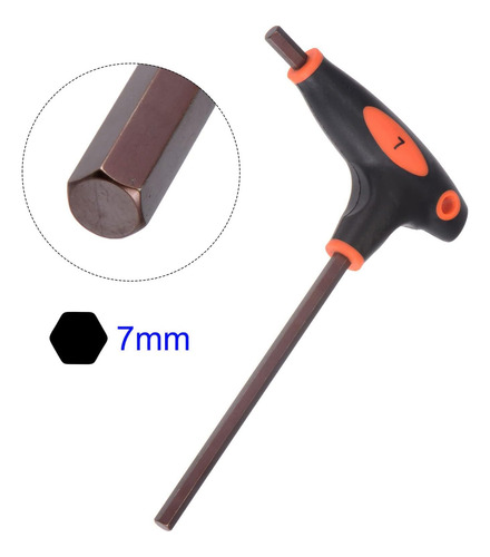 Unifizz De 7 Mm Metr T-handle Hex Key Dual Flat Flat Hexagon