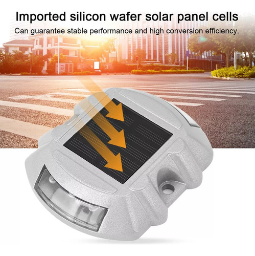 V Luces Solares De Carretera 2 Piezas 6 Led Stud Ground