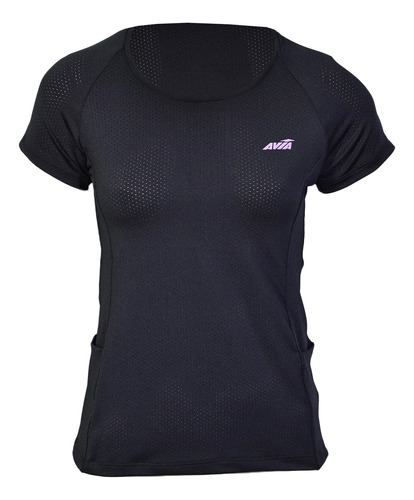 Remera Avia Microfibra Calada Mujer Negro