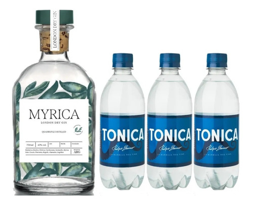 Gin Myrica Artesanal 750ml + 3 Agua Tónica Pulpo Blanco 