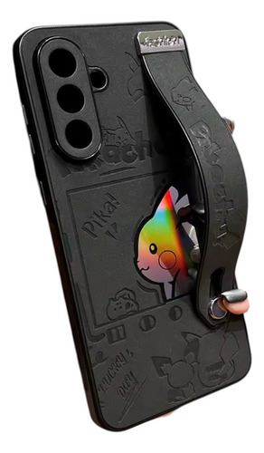 Funda Case Para Samsung Galaxy A56 Pokemon Negro Pikachu