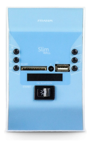 Amplificador De Parede Frahm Slim Wall Azul Usb Bluetooth