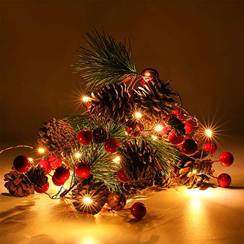 Decoraciones Navideñas Luces Luditek Gl110 Serie 20 Led Cono De Pino Adornos Navidenas Bateria 2m De Piñas Multicolor