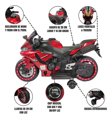 Moto Eléctrica Infantil 12V – Scooter VESPA Sprint Con Luces LED, Sonidos Reales Y Ruedas Estabilizadoras Para Niños De 3+ Años (Rojo)