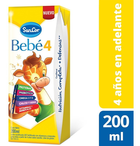 Sancor Bebe 4 Leche Infantil Liquida 1 Brick X 0ml Ecomodico Sancor Bebe 4 Leche Infantil Liquida 1 Brick X 0ml Ecomodico