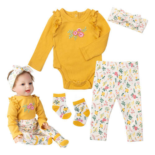 Ropa De Muñeca Recién Nacida Reborn De 4 Piezas, Conjunto.