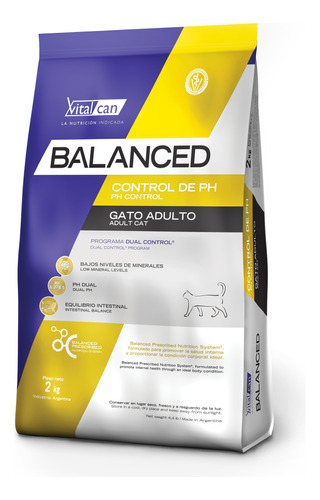 Alimento Vitalcan Balanced Gato Control Ph (urinary) 2kg