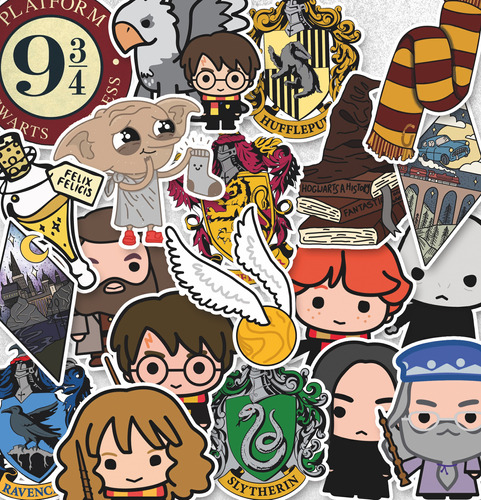 Pack 20 Stickers Harry Potter Para Termo, Mate, Compu