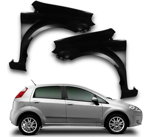 Par Paralama Fiat Punto 2008 2009 2010 2011 2012 Sem Furo