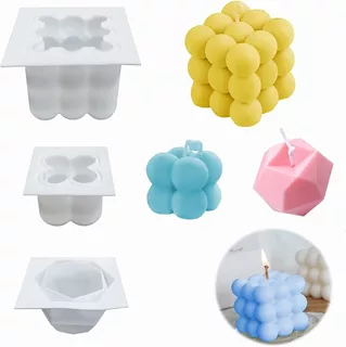 3pzs Molde De Silicon/cubo Rubik Sola Cavidad/velas Jabones