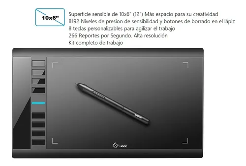 Tablet Digitalizadora 12 Win Y Mac + Kit Completo Ugee M708