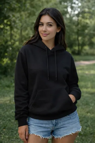 Moletom Feminino Canguru Liso Com Capuz Casaco Blusa De Frio