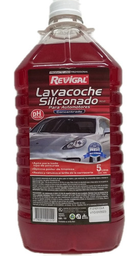 Shampoo Lavacoches Siliconado P H Neutro Revigal 5 Litros