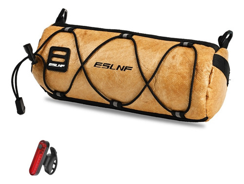 Bolsa Impermeable Multifuncional + Luz Trasera P/bicicleta Color Dorado Oscuro