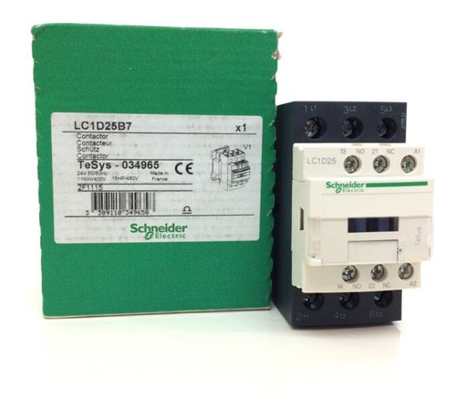 Contactor 25amp 24vac Lc1d25b7 Schneider Electric