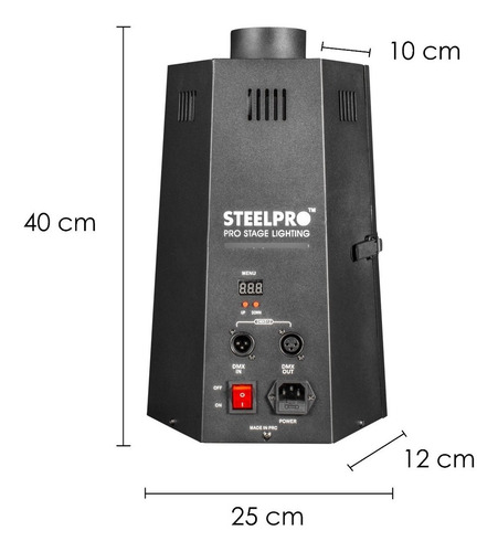 Imagen 4 de 4 de Maquina De Fuego Dmx 200w Lanza Llamas Steelpro