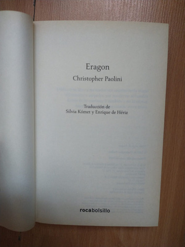 Eragon - Christopher Paolini (raro - Tapa Dura) (Usado)