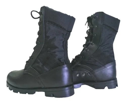 Botas Tacticas Modelo Cuero Negra | MercadoLibre