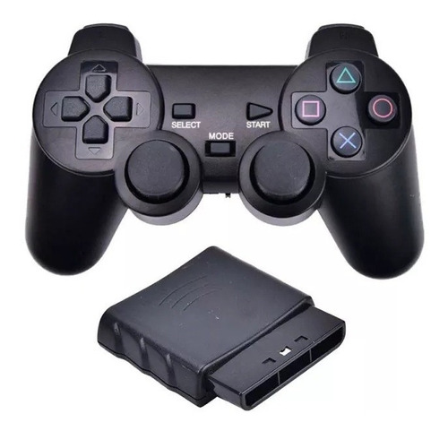 Control Para Playstation2 Dualshock Black Wireless 2.4g