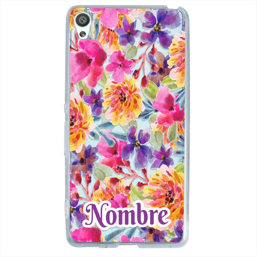 Funda Sony Xperia Rosas Flores Personalizada Con Tu Nombre