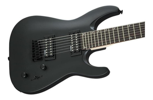 Guitarra eléctrica Jackson JS Series JS22-7 DKA HT dinky de álamo satin black satin con diapasón de amaranto