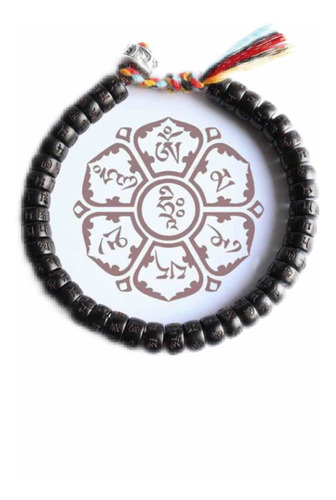 Pulsera Tibetana Negra, Nudos De La Suerte, Protección