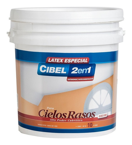 Latex Blanco Para Cielo Rasos 2en1 Cibel 10 Litros