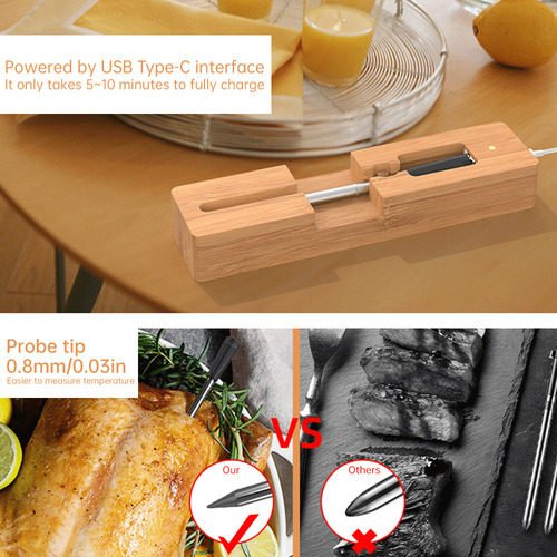 Termômetro De Churrasco Bt Thermometer Wireless Meat Range B