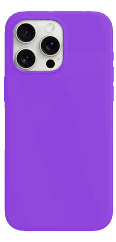 Protector Para iPhone 15 Pro Silicona Purpura 