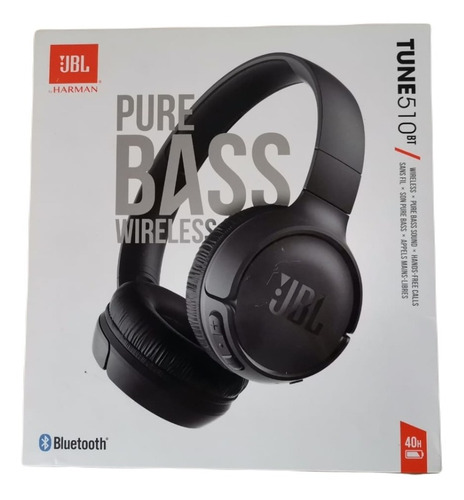 Audifonos Diadema Inalambrico Jbl Tune 510bt Pure Bass Negro