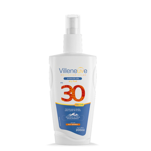 Imagen 1 de 1 de Protector solar Villeneuve Solar Efecto Seco FPS 30 toque seco FPS30 x 200 ml pack por 1