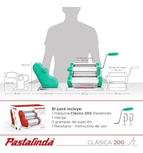 Imagen 9 de 10 de Pastalinda Máquina Clásica 200 Verde