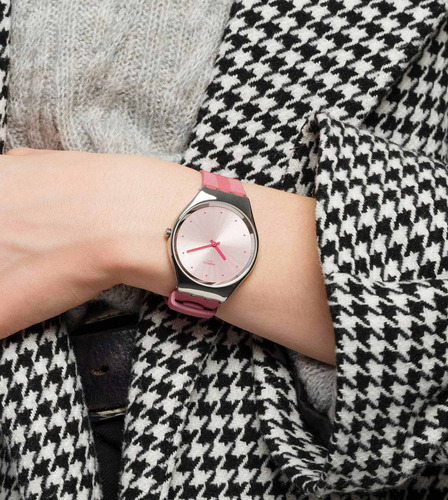 Escoge Tu Reloj Swatch Skin Irony Correa Rosa Fondo Rosa