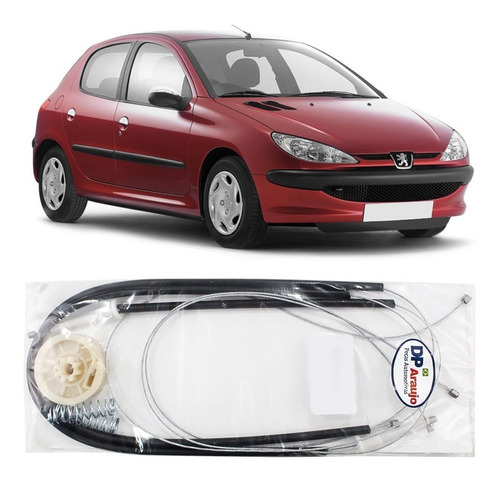 Kit Reparo Maquina Vidro Eletrico Peugeot 206 2001 A 10 Cabo