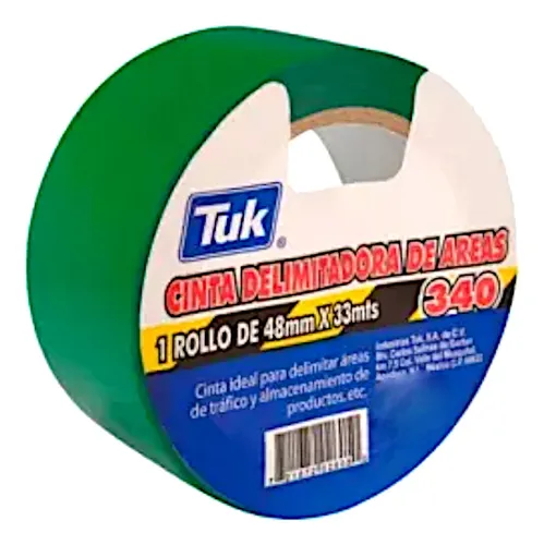 CINTA DELIMITADORA VERDE 340 TUK 48mm x 33m mm PZAS/ CAJA 24 Piezas por caja - Código: 434087 | Compra en Guadalajara
