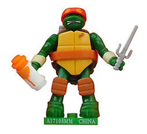 Mini Figura Mega Bloks Tortugas Ninja Rafael Con Acceosrios