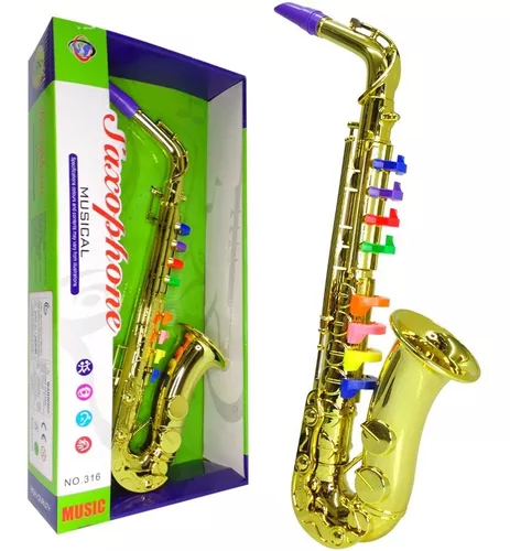 Saxo Saxofón 8 Teclas Grande Juguete Niño Niña Brillante