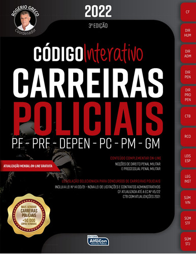 Código Interativo Alfacon Carreiras Policiais - 2022, de Grego, Rogério. Editora Jafar Sistemas De Ensino E Cursos Livres, capa mole em português, 2022